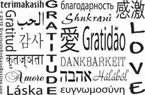 Gratitude and Love design - 18 languages